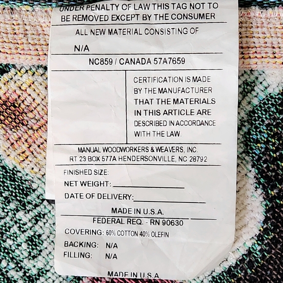 NWT Carolinas Mutual Woodworkers & Weavers Assoc Santa woven blanket Made in USA - Picture 5 of 12